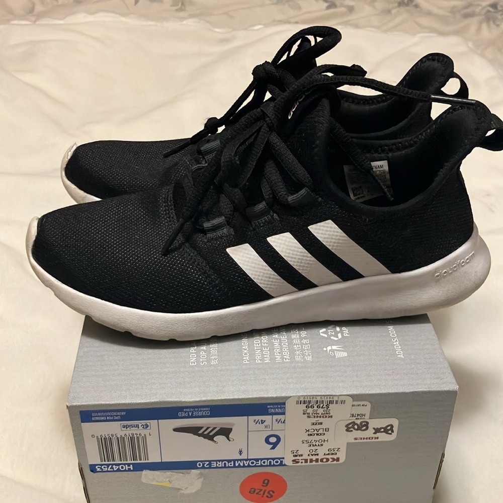 Adidas Cloudfoam Pure 2.0 Black Running shoe Woman 6 Made in Vietnam - Picture 4 of 5